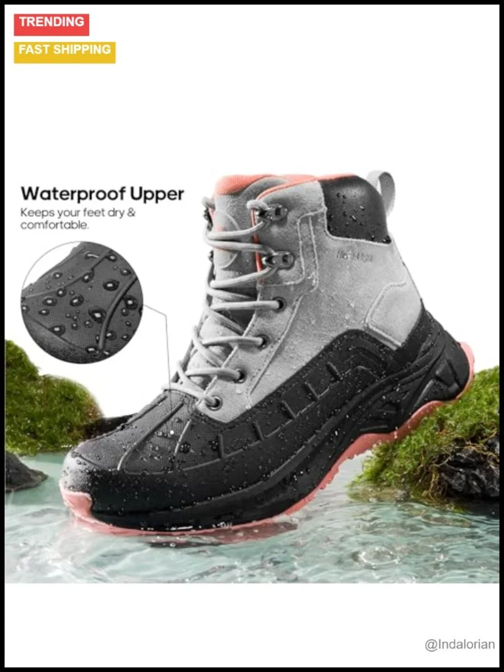 Waterproof Hiking Boots with Suede Upper and Non-Slip Outsole